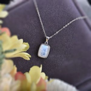 Natural moonstone necklace - real gemstone pendant necklace